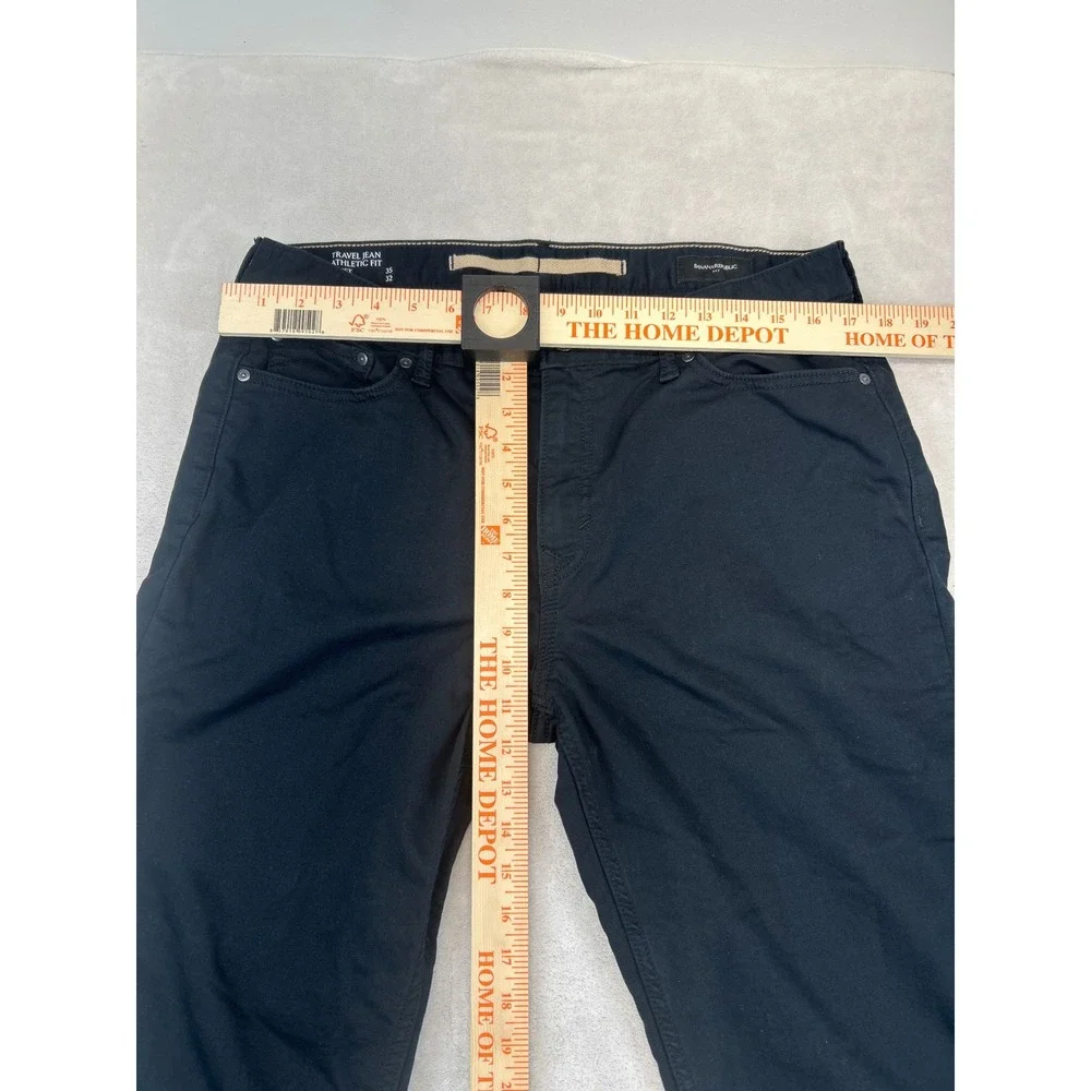 Banana Republic Travel Jean Mens 35x32 Black Athletic Fit Stretch Pants Classic